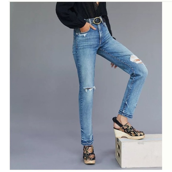 Anthropologie Pilcro The Selvedge Vintage Straight Jeans Distressed Size 27 - Picture 4 of 12